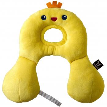 Ben Bat - Reposacabezas Coche Niño - Almohada Cervical Amigos de Viaje - Motivo Pollito - Niños 0 a 1 año - Medidas 1 x 23 x 29 cm - Para Sillas Grupo 0/0+