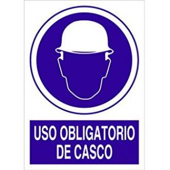 Señal de Poliestireno 297x210mm - Uso Obligatorio de Casco