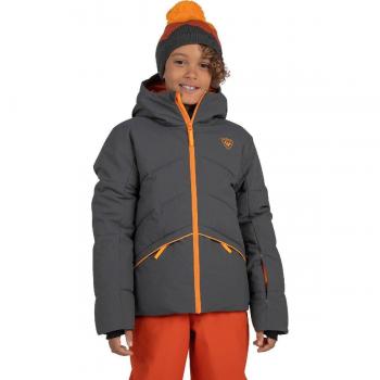 Chaqueta de esquí con capucha Rossignol Siz gris oscuro y naranja para niño - 12 años