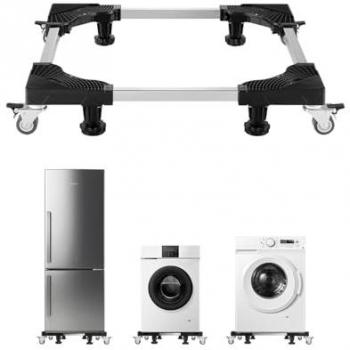 VEVOR Mobile Washing Machine and Refrigerator Stand, 1100 lbs Load Capacity, Adjustable Base with 8 Locking Twin Wheels and 4 Brakes, 27.5 - 35.4 Inches