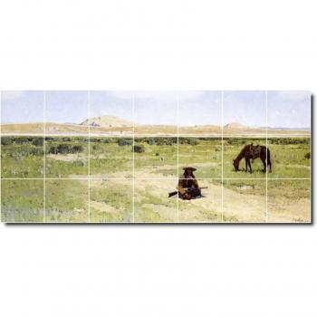 Western Farny henrio matalan Tile Mural con 11, 18 x 106,68 cm