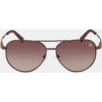 Timberland Polarized Brown Metal Aviator Sunglasses for Men