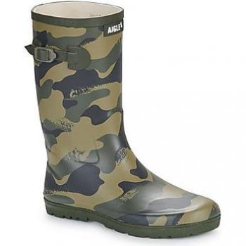 Aigle Woody-Pop PT 2 Children's Waterproof Rain Boots in Camouflage Khaki