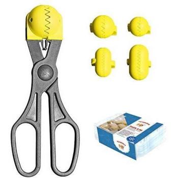 La Croquetera Multiusos Color Amarillo-4 moldes Intercambiables para masas + Pack conservación-100% español : Patentado y Fabricado en España, 1 utensilio + 20 bandejas