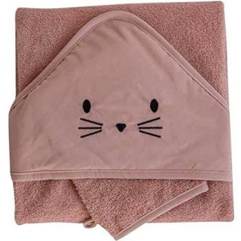 Cofre Salida de Baño + Gant 75x75 cm - Eponge 100% Algodón - Terracota