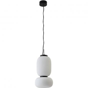 Lámpara colgante LED Lucya de Lucande, 2 luces, cristal blanco, 43 cm