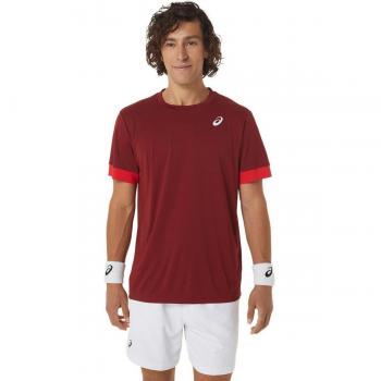 Camiseta Asics Court SS Top Burdeos Rojo
