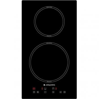 Placa de Inducción ASPES AI2300 Cristal Negro con 2 Fuegos/Zonas de Cocción Modulares