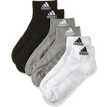 adidas LIGHT ANK 3PP Socks, Unisex adulto, Medium Grey Heather/White/Black, M
