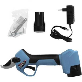 Tijeras de podar a batería 16,8V con 2 baterías de 2Ah, mango engomado y corte de Ø40mm en maletín