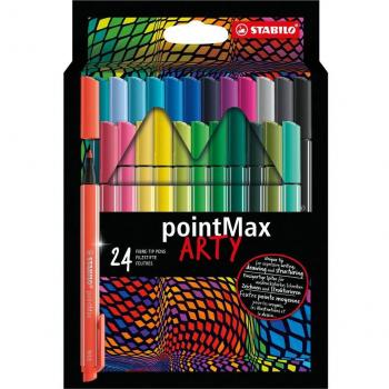 STABILO pointMax - Rotulador de punta fina, colores surtidos (24 piezas)