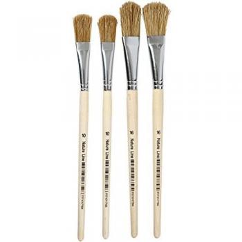 Pinceles para esmalte, 13-18 mm, 13-17 cm, planos, 4 piezas/1 paquete