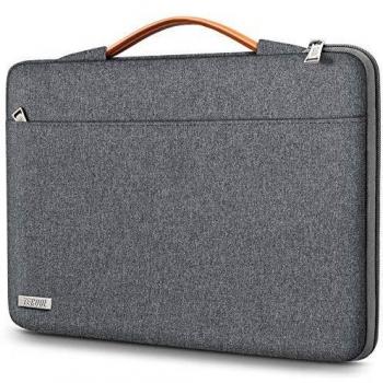 TECOOL Funda Ordenador Portátil para 14 Pulgadas HP/Lenovo/DELL/Acer/ASUS Notebook Chromebook, 15 Surface Laptop 3, 2016-2019 MacBook Pro 15 Bolsa Blanda con Manija Retráctil, Gris Oscuro