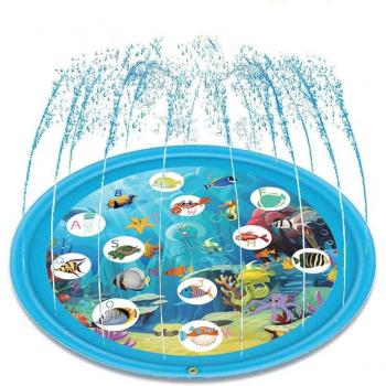 Splash Pad Inflable con Aspersor de Agua - Diseño Animalitos Marinos y Abecedario