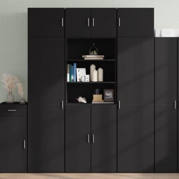 Gabinete negro de madera de ingeniería 70x42,5x225 cm en conglomerado Vidaxl