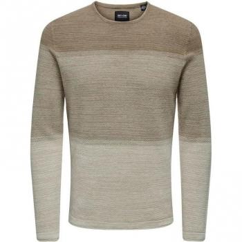 ONLY & SONS Jersey de punto granulado mod. 22016980, Sudadera hombre panter 12 struc chinchilla