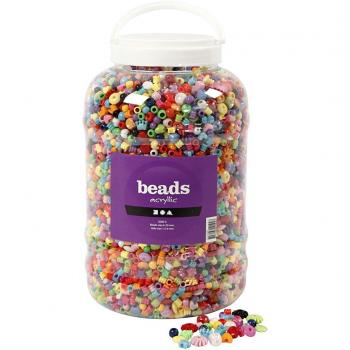Cubo de cuentas de plástico, tamaño 6 – 20 mm, 3000 g, 5700 ml