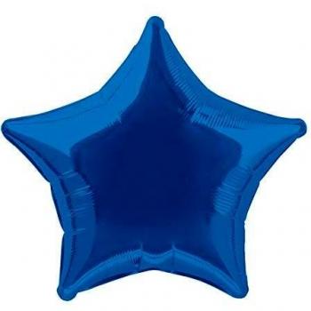 Unique Party- Globo foil helio estrella, Color azul rey, 50 cm