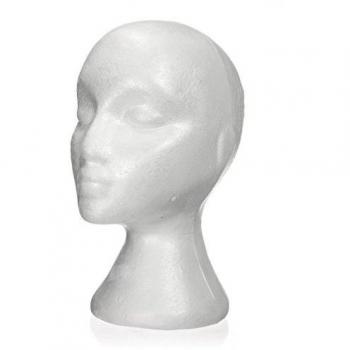 SODIAL(R) 27.5*52cm Manequi / Maniqui de cabeza Mujer de Espuma(Poliestireno) Expositor para gorro,auriculares, accesorios de pelo y pelucas Foam Mannequin Woman