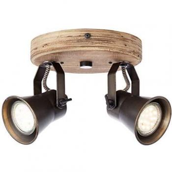 Foco de techo Brilliant Seed, 2 luces, negro, cabezales ajustables, compatible con GU10