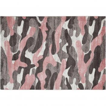 Alfombra Camuflaje Gris y Rosa 120x170 cm