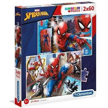Clementoni - 2 Puzzles infantiles de 60 piezas SpiderMan, puzzle infantil superhéroes a partir de 5 años