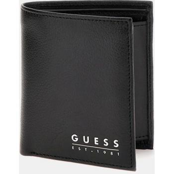 Cartera vertical de piel en negro con monedero de la marca Guess