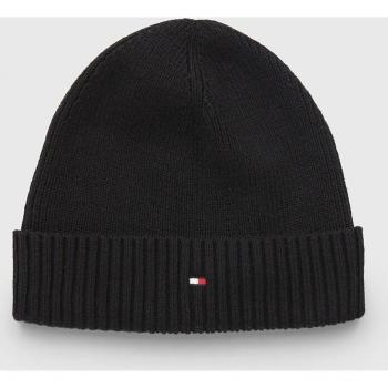 Tommy Hilfiger Embroidered Logo Cotton Beanie Black, Male, ONE Size