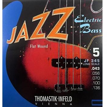 Thomastik Strings For Electric Bass Jazz Bass Flat Wound Set Jf345 5-String Long Scale 34