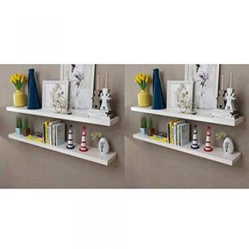 vidaXL Wall Shelves 4 pcs White 120 cm