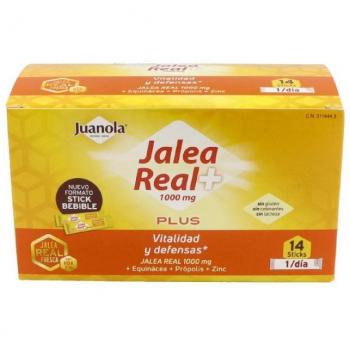 Juanola Jalea Real Plus 14 Sticks - Suplemento alimenticio en formato stick, contiene jalea real, vitaminas y minerales, ideal para aumentar la energía y fortalecer el sistema inmunológico