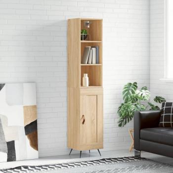 Aparador de madera contrachapada roble Sonoma 34,5x34x180 cm Marrón