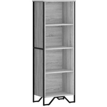Estantería de madera de ingeniería gris Sonoma 50x31x137,5 cm