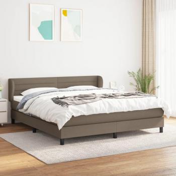 Cama Box Spring con Colchón de Tela Taupe 180x200 cm