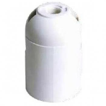 Portalámparas termoplástico liso E27 Blanco