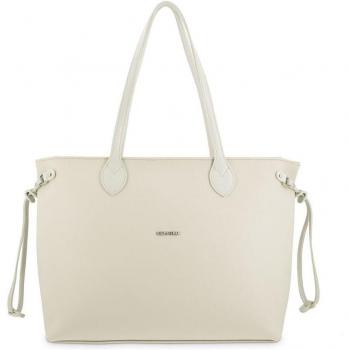 Bolso cesta de piel y lona beige El Potro