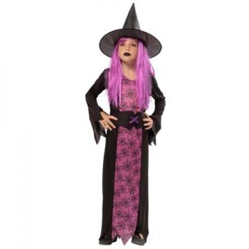 Disfraz infantil Telabruja lila con sombrero para niña, talla XXS (3-4 años), vestido y sombrero, licencia oficial, traje de bruja para Halloween y fiestas