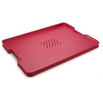 Tabla de Cortar Multifuncional Cut&Carve™ Plus Extra Grande, Roja, Antideslizante, Duradera, Apta para Lavavajillas, 47x33 cm
