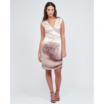 Calvin Klein - Vestido cruzado de manga corta estampado