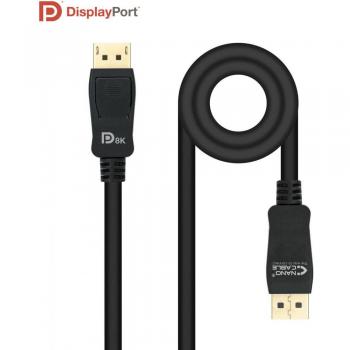 Nanocable Cable DisplayPort 1.4 Certificado VESA, DP/M a DP/M, 8K@60Hz, Negro, 0.5m