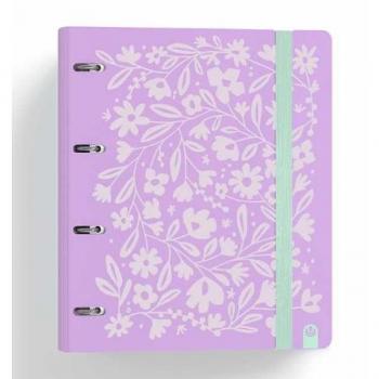 Carpeta de anillas Carchivo Carpeblock 360 Violeta A4 con recambio de 100 hojas, gramaje de 90 gr y 4 separadores de PP rígido foam