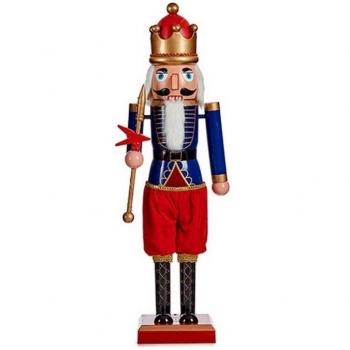 Figura Decorativa Cascanueces Rojo Azul 18,5 x 81,5 x 16,5 cm Plástico