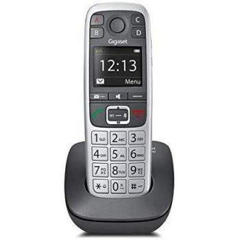 Gigaset E560A Teléfono Inalámbrico para Mayores DECT con Identificador de Llamadas Negro/Plata