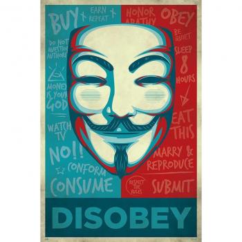 Póster Desobedecer - Inspirado en V for Vendetta (Disobey)
