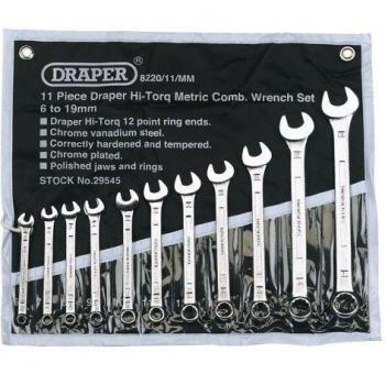 Draper Hi-Torq 29545 11-Piece Metric Combination Spanner Set by Draper Tools