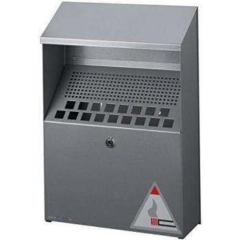 Durable 333423 - Cenicero de Pared de Metal con Dosel, 4 Litros, Gris Plata