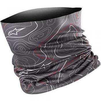 Alpinestars Contours - Tubular para cuello, color antracita, gris y rojo