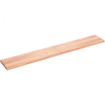 Estante de pared de madera de roble macizo tratado marrón 200 x 30 x (2-4) cm