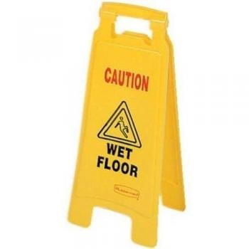 SAFETY SIGN FOLDING YLW WET FLOOR PS123