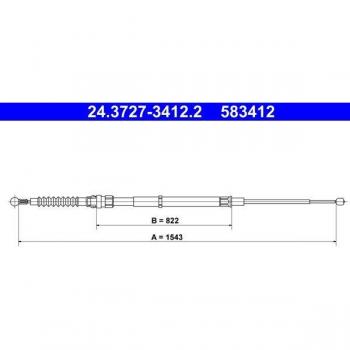 Cable de freno de mano ATE 24.3727-3412.2
